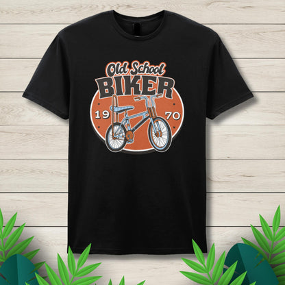 old school biker black t shirt