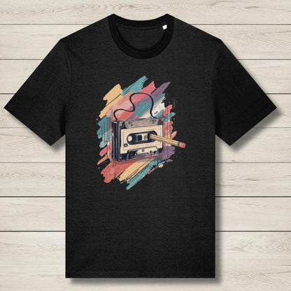 Retro Styled Nostalgic Pencil Cassette Premium Unisex Graphic Tee