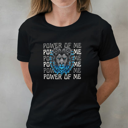 woman wearing power of me graphic tee