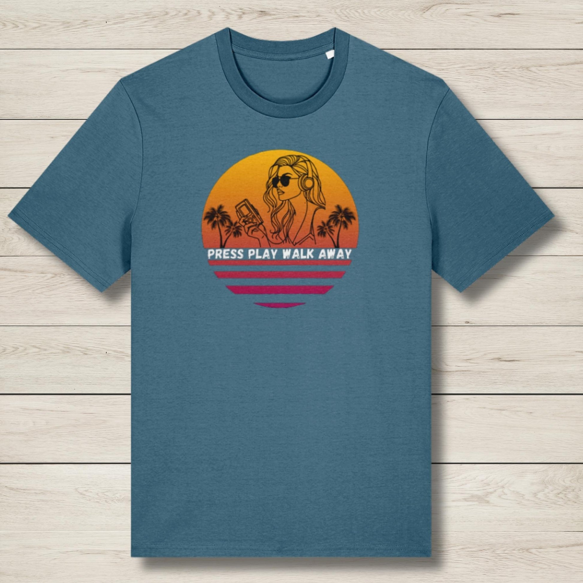 press play walk away stargazer t shirt
