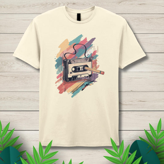 Retro Styled Pencil Cassette Unisex Graphic Tee
