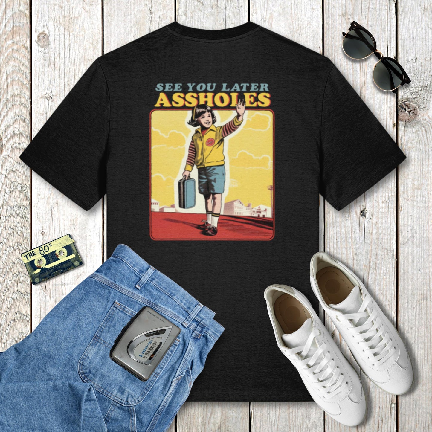 rear print graphic tee