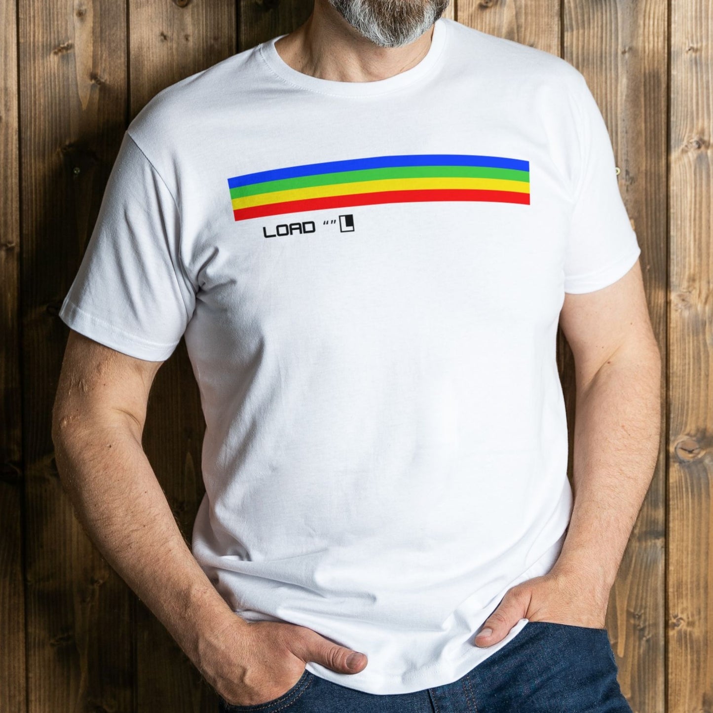 man wearing spectrum load l premium tee