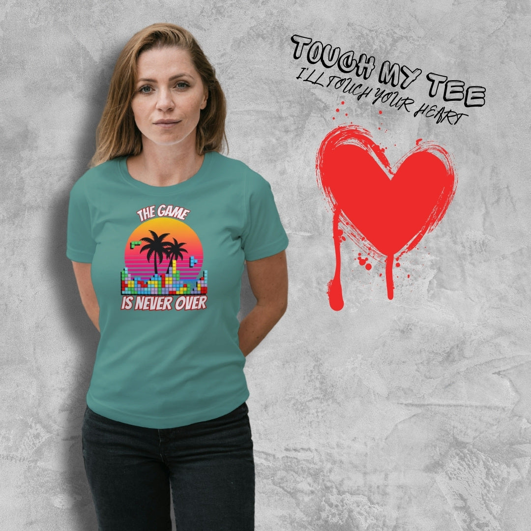 woman wear game is never over t shirt