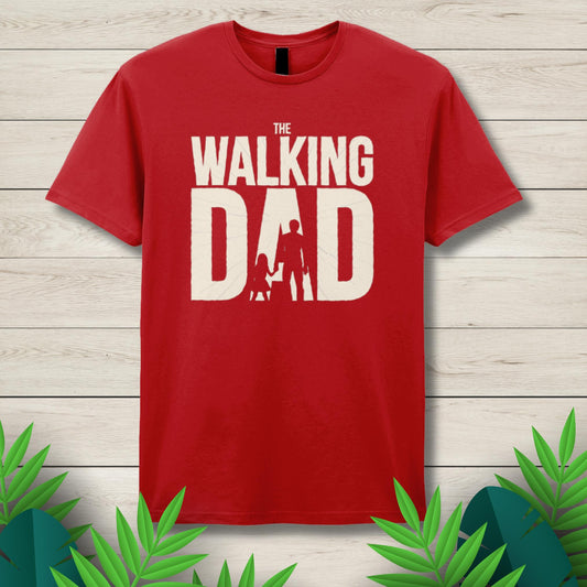 the walking dad red graphic tee