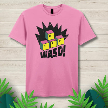 wasd gaming graphic tee in pink 