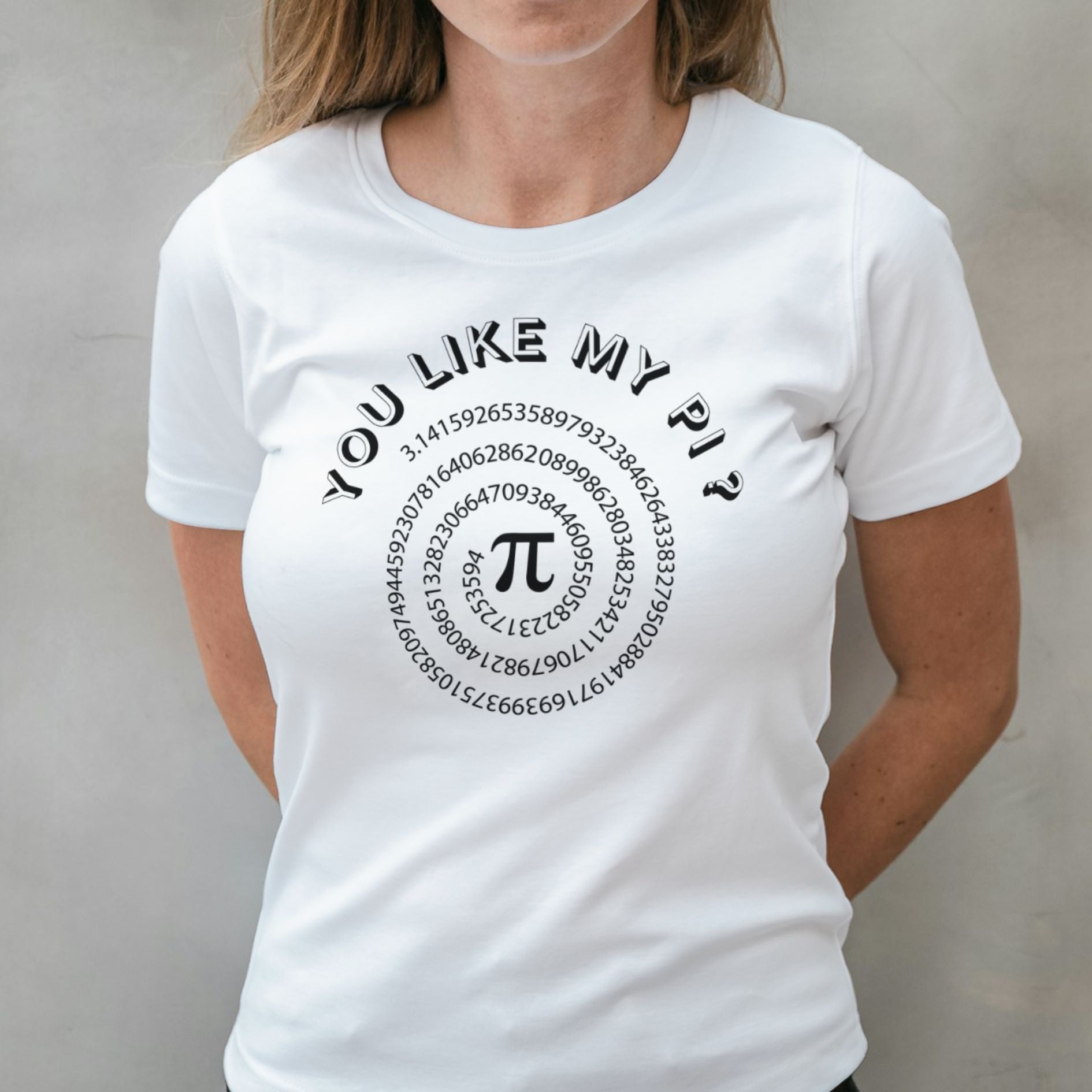 woman wearing you like my pi graphic tee